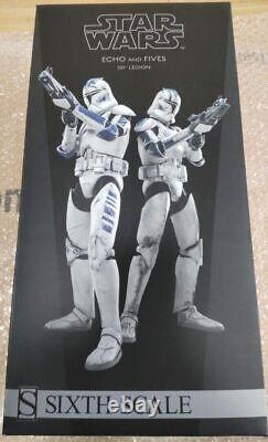 Star Wars Sideshow ECHO & FIVES Sixth Scale 1/6 Scale Clone Troopers Unopened