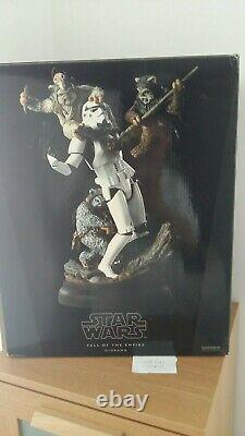 Star Wars Sideshow Fall of the Empire Ewoks vs. Stormtrooper Diorama RARE