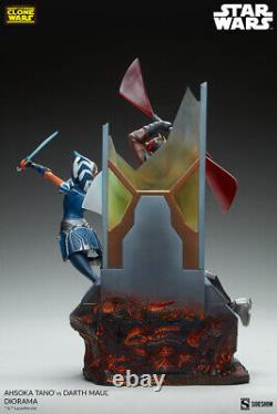 Star Wars The Clone Wars Ahsoka Tano Vs Darth Maul Diorama statue Sideshow