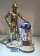 Hot Toys Mms408 R2-d2 & Sideshow C3p0 1/6 + Support Personnalisé - Lire La Description