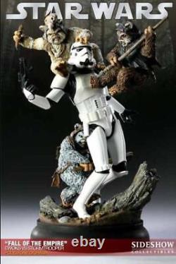 Star Wars Sideshow Chute de l'Empire Ewoks contre Stormtrooper Diorama RARE