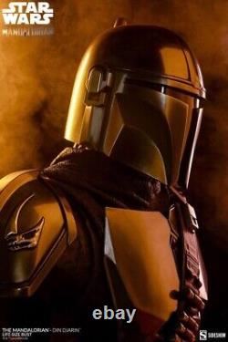 Statue grandeur nature de Din Djarin, figurine de Sideshow Star Wars The Mandalorian de 86 cm