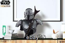 Statue grandeur nature de Din Djarin, figurine de Sideshow Star Wars The Mandalorian de 86 cm