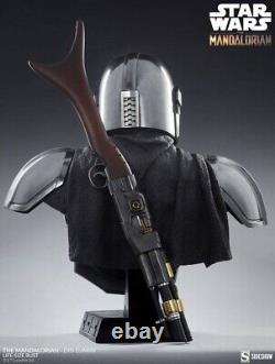 Statue grandeur nature de Din Djarin, figurine de Sideshow Star Wars The Mandalorian de 86 cm